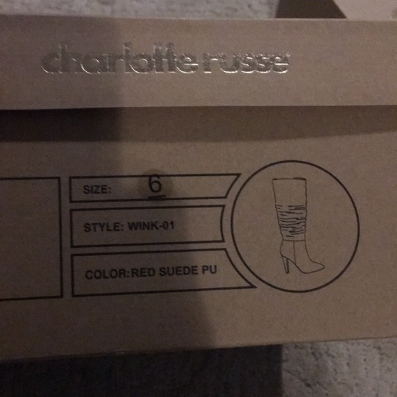 Brand new slouchy red boots from Charlotte Russe - Picture 3 of 4